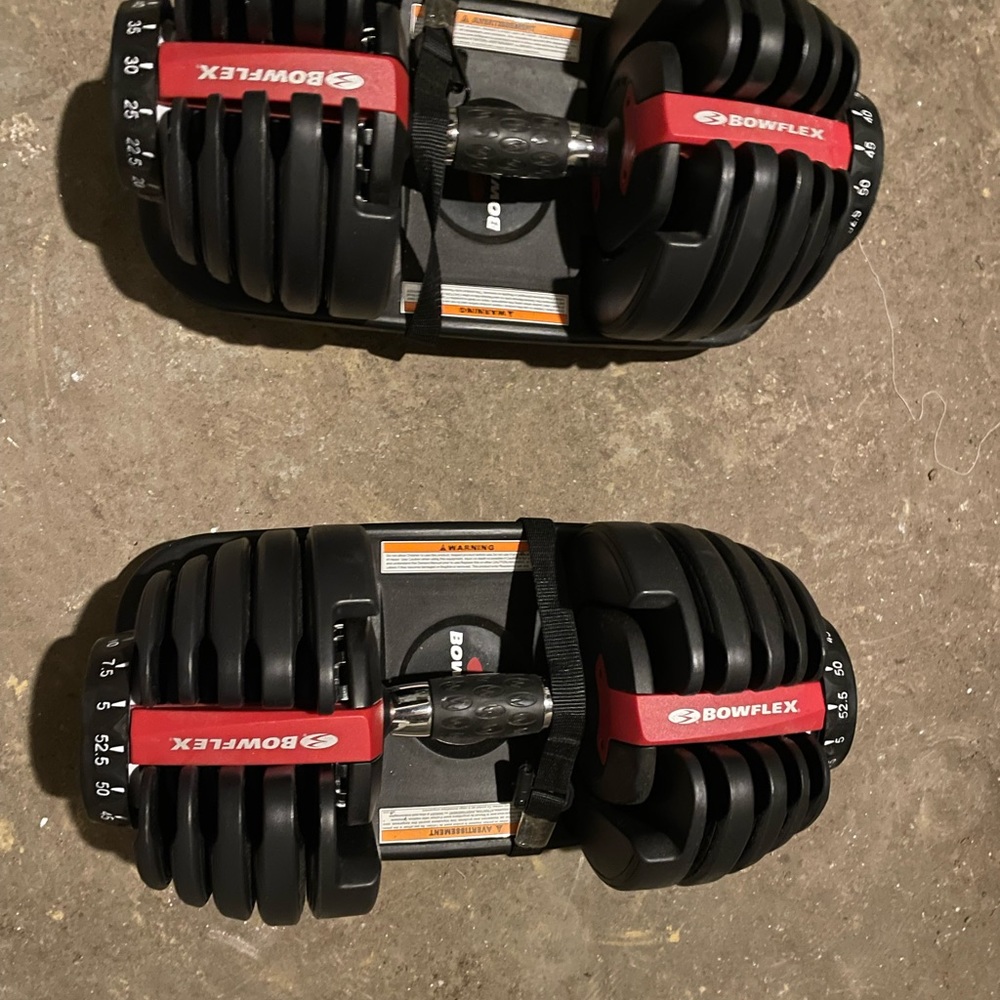 BowFlex adjustable dumbbells 5-52 lbs